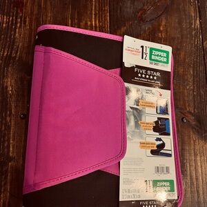 Five Star Pink and Black Organizer Binder
